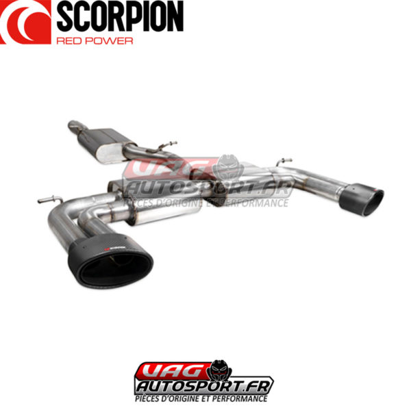 Demi-ligne après FAP avec silencieux sans valves - Audi S3 8V FL 2.0 TFSI EA888.3 avec FAP  - SAU099CF - Scorpion