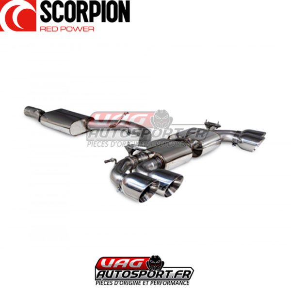 Demi-ligne d'échappement INOX avec silencieux et valves - Audi S3 8Y Sportback 2.0 TFSI EA888.4 - SAU093 - Scorpion