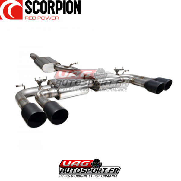 Demi-ligne / cat-back après FAP avec silencieux et valves - Audi S3 Saloon 8V Facelift 2.0 TSI EA888 GEN3 FAP (2019 2020) - SAU096C - Scorpion
