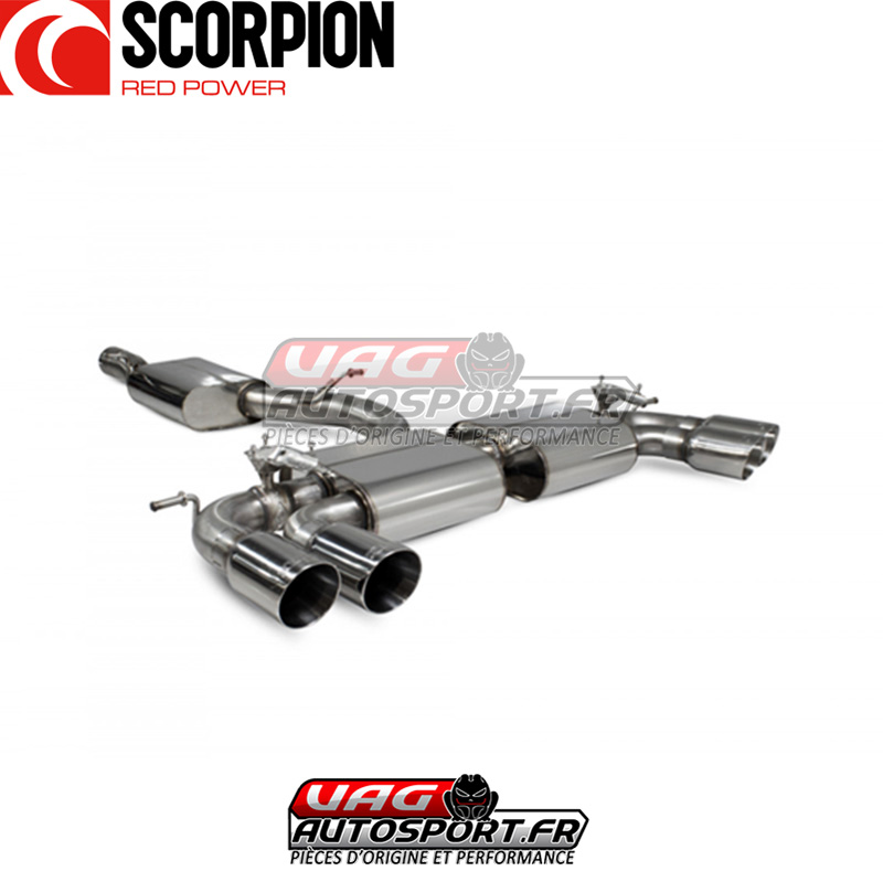 Demi-ligne inox avec silencieux et valves – VW Golf 8R MK8 2.0 TFSI EA888.4 – SVW065 – Scorpion