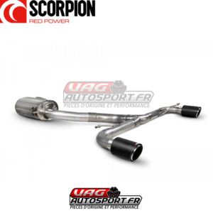 Demi-ligne INOX 3" avec silencieux Predator et sorties Ascari - VW Golf Mk6 Gti 2.0 Tsi et Gti Edition 35 - SVW071CF - Scorpion