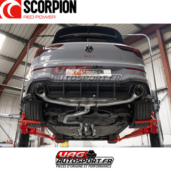 Demi-ligne d'échappement INOX avec silencieux - VW Golf 8 GTI Clubsport - SVW070D - Scorpion – Image 5