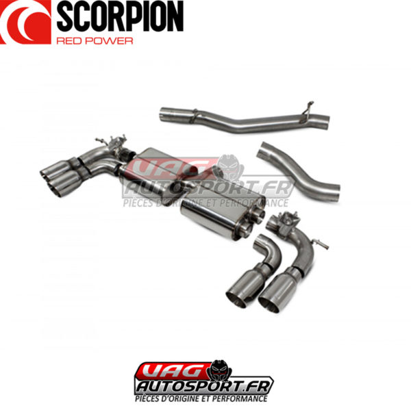 Demi-ligne / Cat-back apres FAP avec valves electroniques - Volkswagen Golf 8R avec FAP (2021 2022) - SVWS065 - Scorpion – Image 3