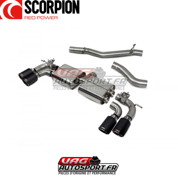 Demi-ligne / Cat-back après FAP avec valves électroniques - VW Golf MK8 R 2.0 TSI EA888.4 FAP (2021 2022) - SVWS065CF - Scorpion – Image 3