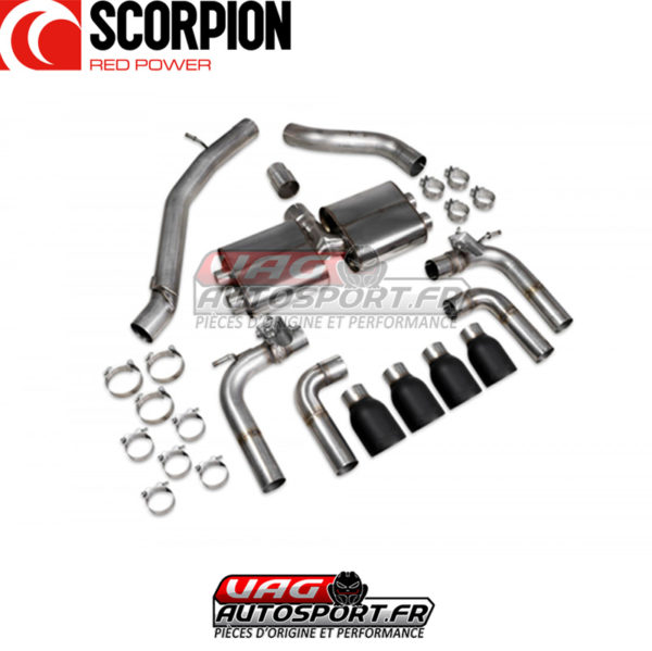 Demi-ligne d'échappement avec suppression d'intermédiaire et avec valves électroniques - Audi S3 8V2 - 2.0 TSI EA888.3 - SAUS096C - Scorpion – Image 3