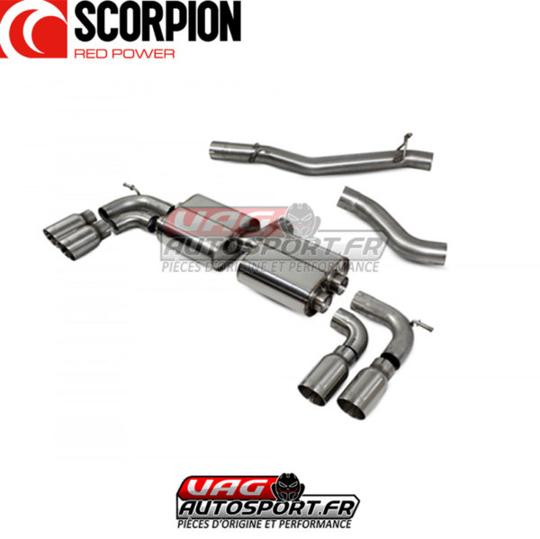 Demi-ligne / Cat-back sans intermédiaire sans valve - Volkswagen Golf 8R - 2.0 TSI EA888.4 - SVWS066 - Scorpion – Image 3
