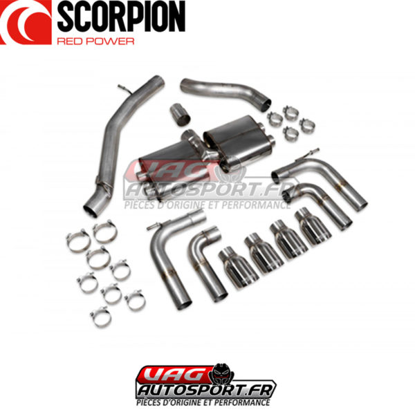 Cat-back INOX sans intermédiaire sans valves - Audi S3 8V2 avec FAP (2019 2020) - SAUS097 - Scorpion – Image 3