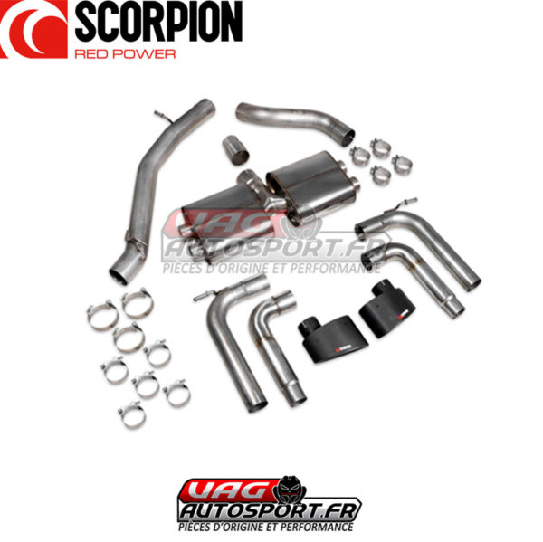 Demi-ligne d'échappement avec suppression d'intermédiaire et sans valves - Audi S3 8V Facelift avec FAP (2019 2020) - SAUS099CF - Scorpion – Image 3