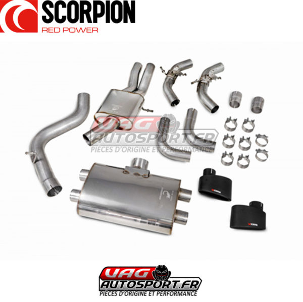 Demi-ligne d'échappement INOX avec silencieux et valves - Audi TTRS MK3 2.5 TFSI EVO (2017 2022) - SAU081CF - Scorpion – Image 3