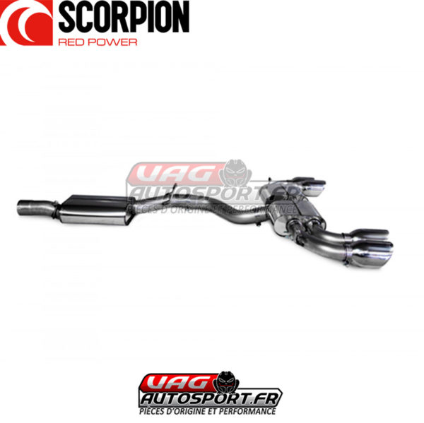 Cat-back INOX apres FAP avec silencieux et sorties Daytona 114mm - Audi S3 8Y Sportback - SAU094 - Scorpion – Image 3