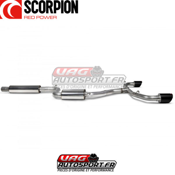 Demi-ligne d'échappement INOX 3" avec silencieux et sorties Ascari - VW Golf 8 GTI MK8 - SVW064CF - Scorpion – Image 3