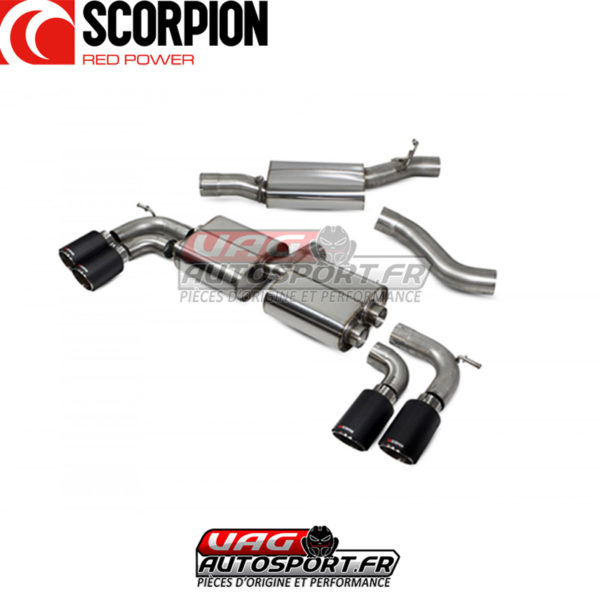 Demi-ligne d'échappement avec silencieux et sorties Ascari - VW Golf 8R 2.0 TSi - SVW066CF - Scorpion – Image 3