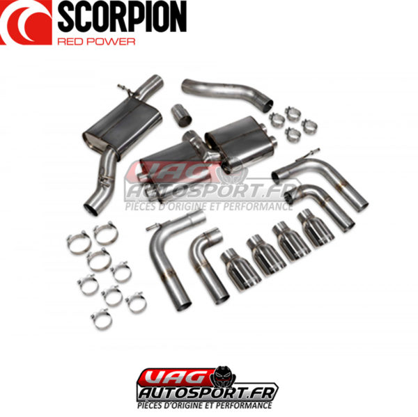 Demi-ligne / cat-back apres FAP avec silencieux sans valves et sorties Daytona - Audi S3 8V Facelift FAP (2019 2018) - SAU097 - Scorpion – Image 3