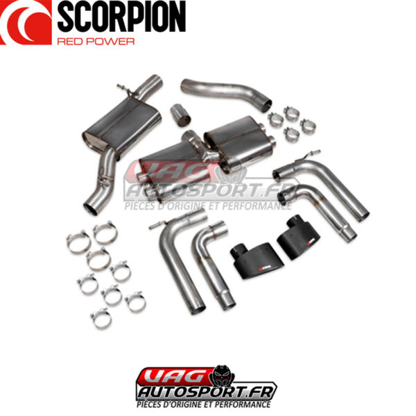 Demi-ligne après FAP avec silencieux sans valves - Audi S3 8V FL 2.0 TFSI EA888.3 avec FAP  - SAU099CF - Scorpion – Image 3