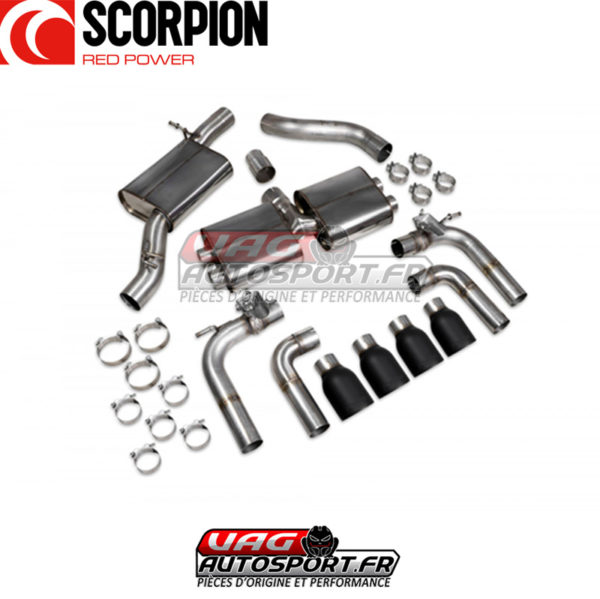 Demi-ligne / cat-back après FAP avec silencieux et valves - Audi S3 Saloon 8V Facelift 2.0 TSI EA888 GEN3 FAP (2019 2020) - SAU096C - Scorpion – Image 3