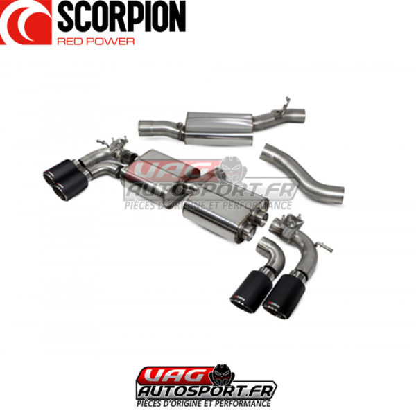 Demi-ligne / cat-back apres FAP avec silencieux et valves - Volkswagen Golf 8R - 2.0 TSI EA888.4 FAP (2021 2022) - SVW065CF - Scorpion – Image 3