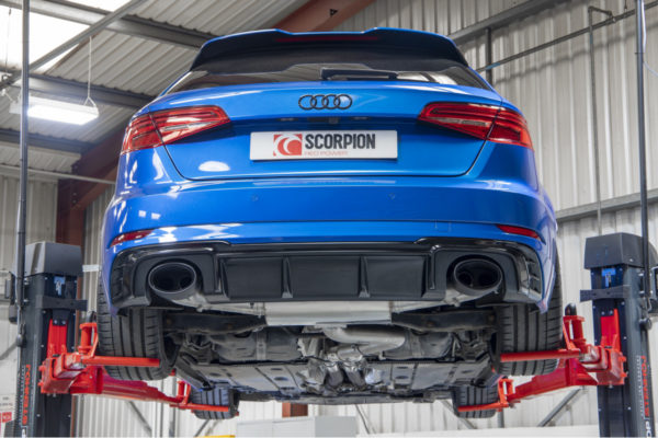 Demi-ligne INOX après FAP avec silencieux avec valves - Audi RS3 8V Facelift 2.5 TFSI EVO (2017 2020) - SAU079CF - Scorpion – Image 4