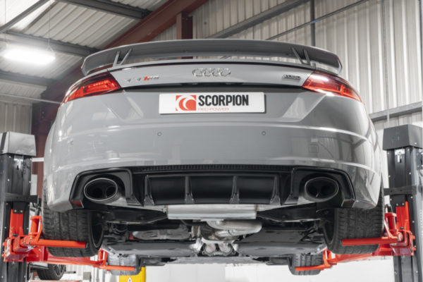 Demi-ligne d'échappement INOX avec silencieux et sorties Ascari EVO - Audi TTRS MK3 (8S) - 2.5 TFSI EVO - SAU082CF - Scorpion – Image 4
