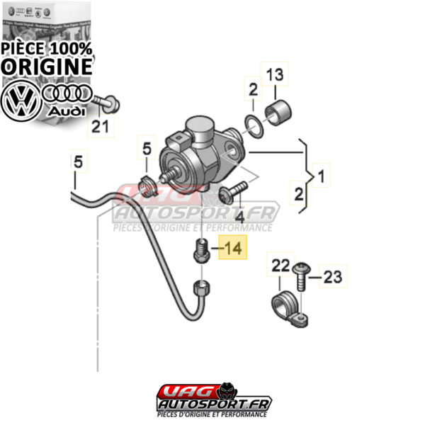 Raccord de pompe haute pression Hitachi - 2.0 TFSI EA888 GEN2 - Pièce origine VW – Image 2