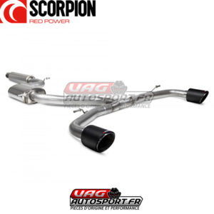 Demi-ligne d'échappement INOX 3" avec silencieux et sorties Ascari - VW Golf 8 GTI MK8 - SVW064CF - Scorpion