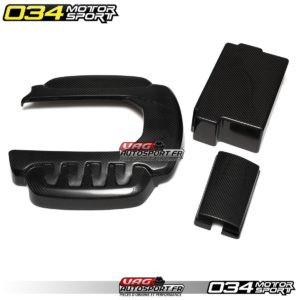 Kit de caches carbone 034Motorsport pour moteur, batterie et boîte à fusibles, Audi S3 8V (Réf. : 034-1ZZ-1000)