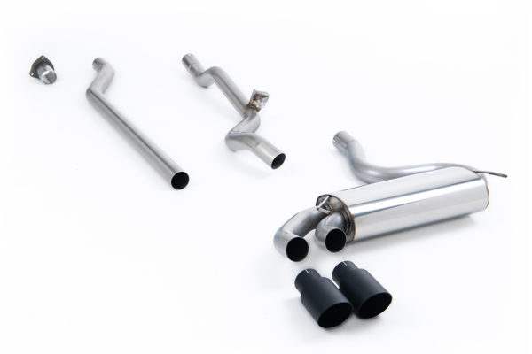 Ligne après downpipe - Sans silencieux intermédiaire - Look Origine - Sorties Twin GT90 Black - Audi Coupe UR quattro 20v Turbo - (1989 - 1991) - MCXAU105 - Milltek