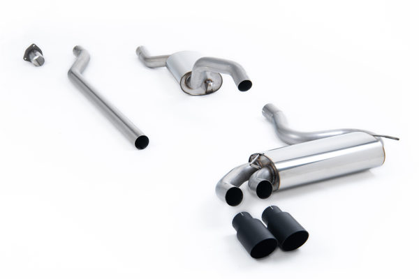 Ligne après downpipe - Avec silencieux intermédiaire - Look Origine - Sorties Twin GT90 Black - Audi Coupe UR quattro 20v Turbo - (1989 - 1991) - MCXAU106 - Milltek