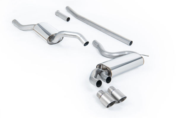 Ligne après downpipe - Avec silencieux intermédiaire - Look Origine - Sorties Twin GT90 Titane - Audi Coupe UR quattro 10v Turbo (1981 - 1989) - MCXAU109 - Milltek