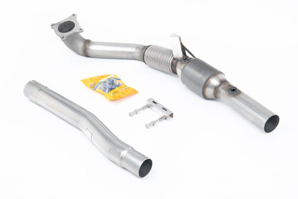 Cast Downpipe with HJS High Flow Sports Cat - Audi TT Mk2 2006 - 2014 TTS Quattro - SSXAU1046 - Milltek