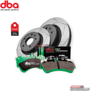 Pack freinage - DBA BRAKES -Disques Street Series T2 Slotted + Plaquettes de frein Street Performance (2x DBA2813S + DB1865SP)