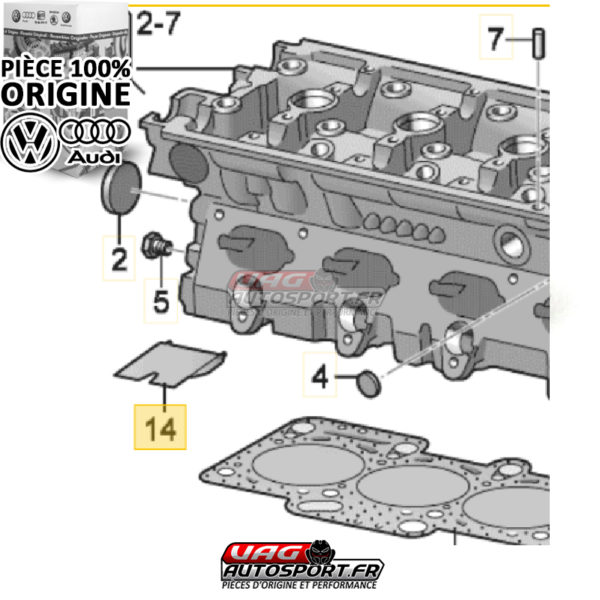 Cloison / Guide des soupapes d'admission - 2.0 TFSI EA113 - Pièce 100% origine Volkswagen / Audi – Image 3