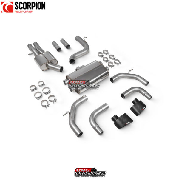 Catback inox avec intermédiaires et sans d'échappement - Audi RS3 8V Pre-Facelift - SAU107CF - Scorpion – Image 2