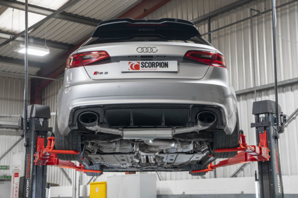 Catback inox avec intermédiaires et valves d'échappement - Audi RS3 8V Pre-Facelift - SAU106CF - Scorpion – Image 3
