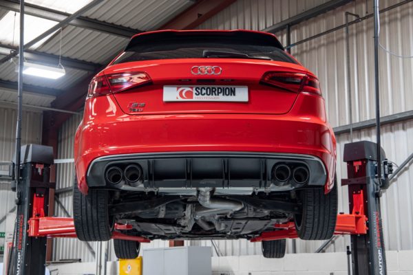 Catback non résonné avec valves - Audi S3 3-Door/Sportback 8V - SAUS108CF - Scorpion – Image 3