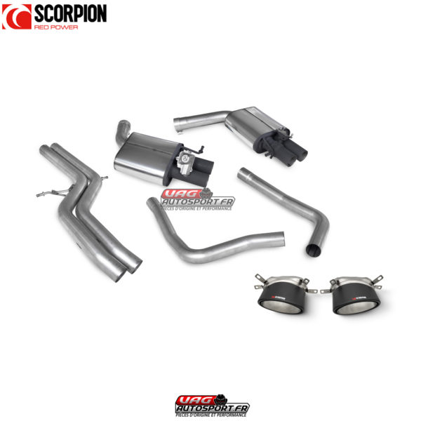 Catback sans intermédiaire d'échappement - Audi RS7 C7 - SAUS117CF - Scorpion – Image 3