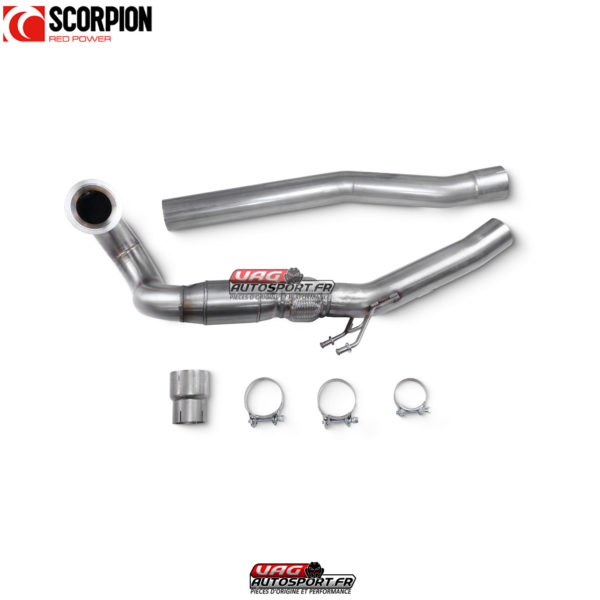Downpipe avec Cata Sport haute performance - VW Audi S3 8Y Sportback & Saloon, VW Golf MK8 R, Non-GPF Models - SAUX118 - Scorpion – Image 2