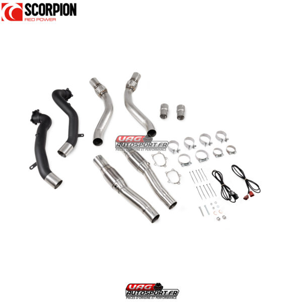 Downpipes avec Cata Sport  et gros tuyaux avant - Audi RS6 Avant (C7) / RS7 (C7), S6/S7 (C7) - SAUX087 - Scorpion – Image 2