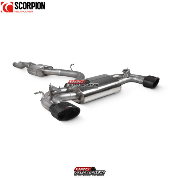 Catback inox avec intermédiaires et valves d'échappement - Audi RS3 8V Pre-Facelift - SAU106CF - Scorpion
