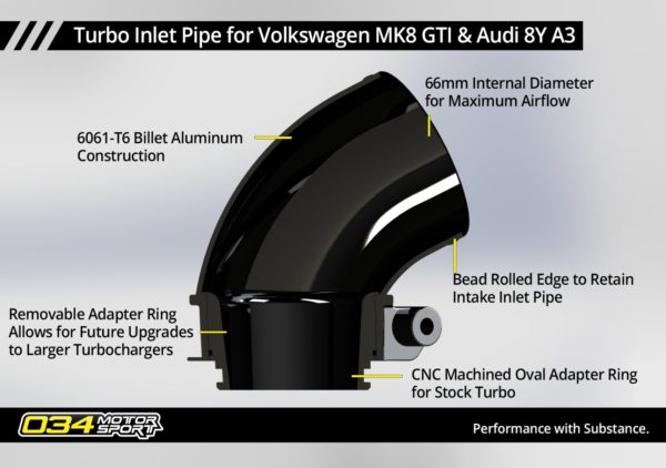 Ensemble Admission : filtre & durite gros volume - VW MK8 GTI & Audi 8Y A3 MQB-Evo EA888 Gen 4 – 034Motorsport – 034-108-3049