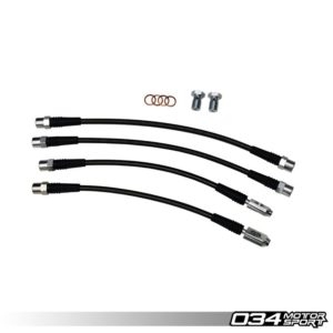 Kit de conduites de frein renforcées en acier inoxydable B6/B7 Audi A4/S4 Quattro, certifié DOT - 034-303-0008 - 034Motorsport