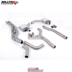 Ligne après FAP avec supression silencieux primaires Necessite de couper la ligne de série - Pour upgrade avec downpipes Milltek - Audi RS7 Sportback 4.0 V8 TFSI Bi-Turbo - Avec FAP - (2019+) - SSXAU865 - Milltek