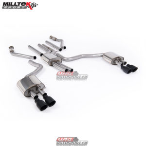 Resonated Cat Back - Sorties Cerakote Black - Audi A6 C7.5 A6 3.0TFSI V6 S-Line Facelift - SSXAU1056 - Milltek