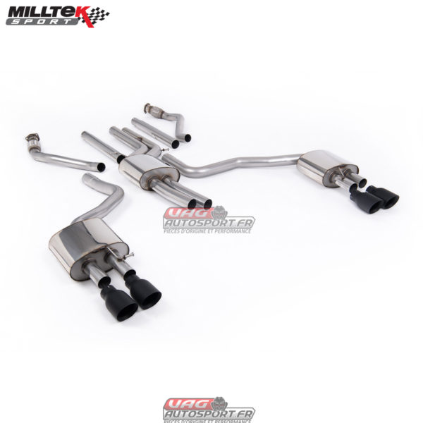 Resonated Cat Back - Sorties Cerakote Black - Audi A6 C7.5 A6 3.0TFSI V6 S-Line Facelift - SSXAU1056 - Milltek
