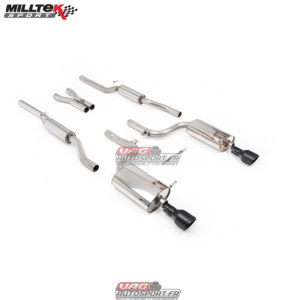 Demi-ligne (Catback) Resonated - Sorties Jet 100 Cerakote Black - Audi S4 4.2 V8 Quattro B6 (2003-2005) - SSXAU874 - Milltek