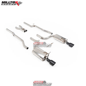 Demi-ligne (CatBack) - Sans silencieux intermédiaire - Sorties GT100 Cerakote Black - Audi S4 4.2 V8 Quattro B6 - SSXAU873 - Milltek