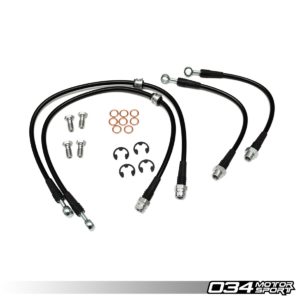 Kit Durites de Frein Aviation – Audi A3 8P & VW Golf/GTI/Jetta Mk6 (Etriers Bosch) – Réf 034-303-0017 – 034Motorsport