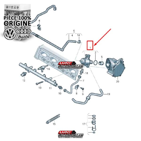 Pompe haute pression - 2.0 TSI EA888.4 - DGVA, DKZB, CZPA, CZPB, DKZA, DKZC - Pièce 100% origine Volkswagen / Audi – Image 4