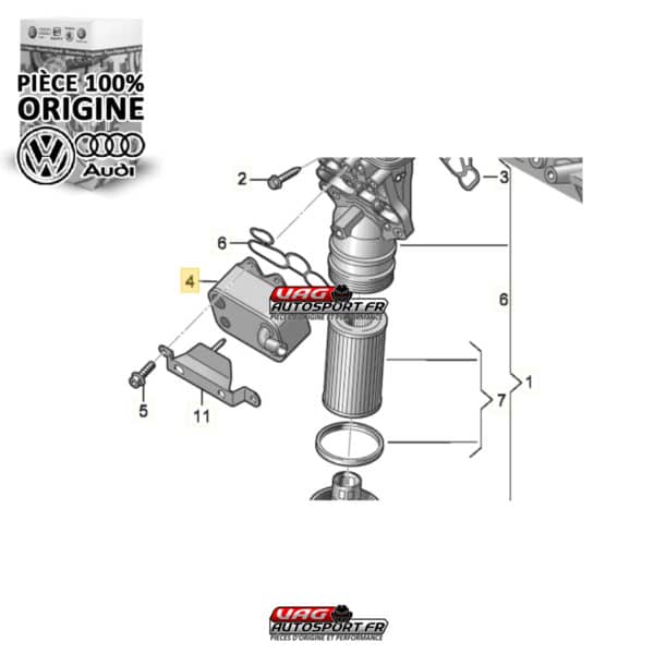 Refroidisseur d'huile 06D117021C pour moteur 2.0 TFSI EA113 - monte d'origine Volkswagen / Audi – Image 4