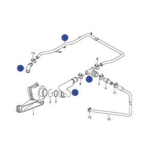 Tuyau de reniflard silicone (Reniflard du bloc inférieur) pour Audi A4 B5 1.8T 058, AEB/ATW - 034-101-3026