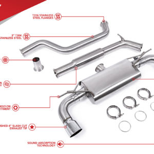 Unitronic Cat-Back for MK7 & MK7.5 GTI, Chrome Tips - UH045-EXA